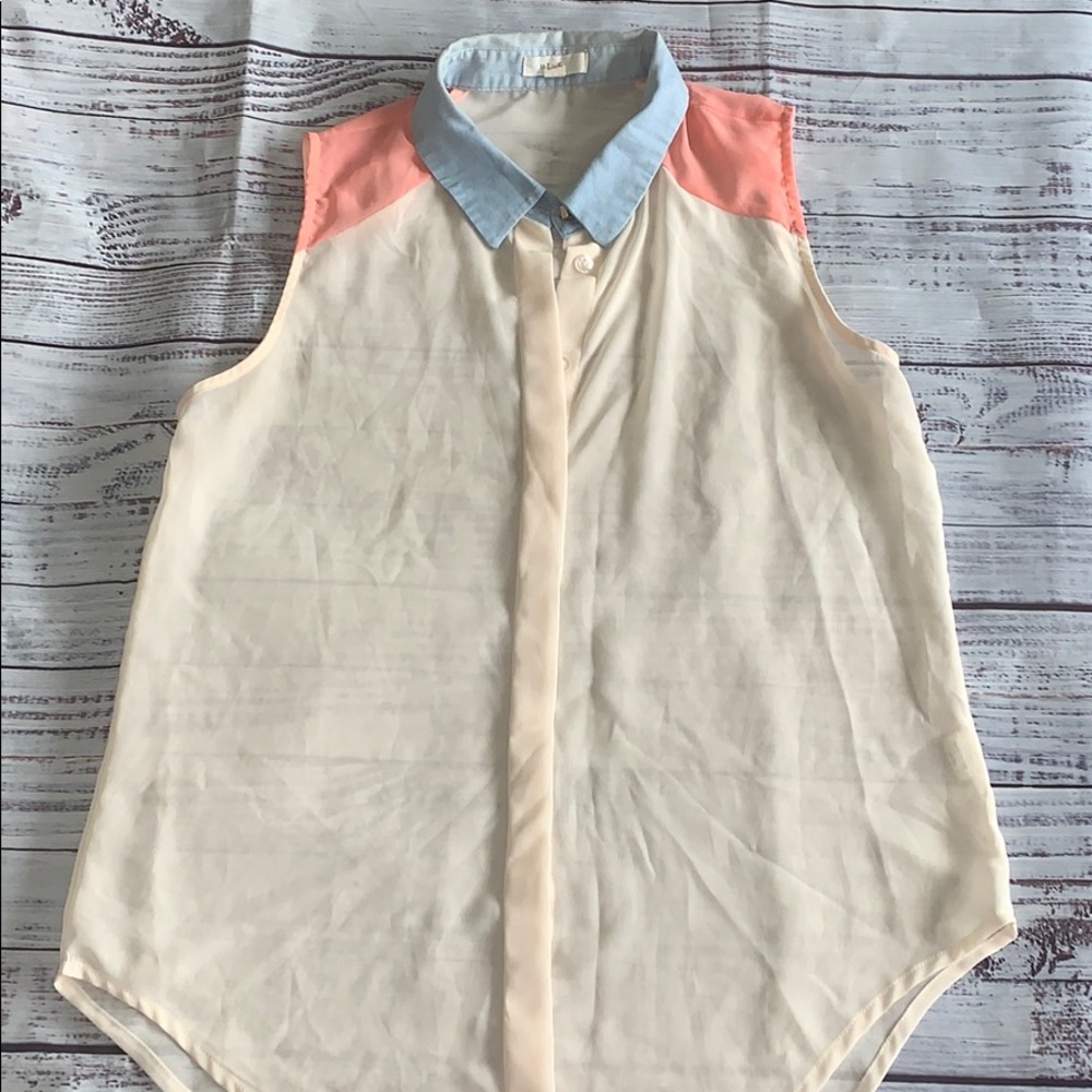 Sheer Button Up Tank Top